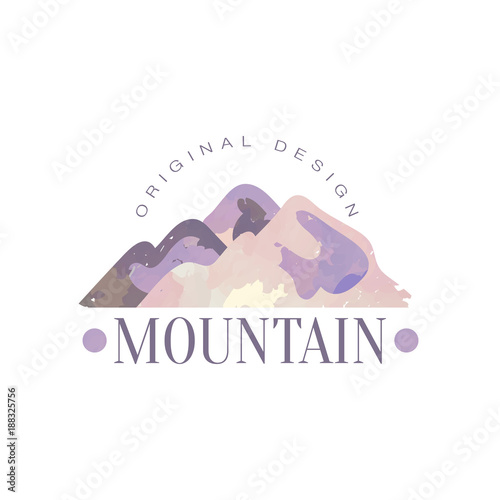 Obraz na płótnie Górskie oryginalne logo szablon projektu, turystyka, turystyka i godło przygody na świeżym powietrzu, retro odznaka wektor pustyni