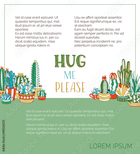 Vector cacti background.
