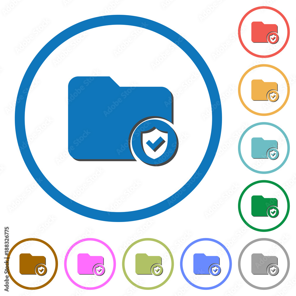 Protected directory icons with shadows and outlines Protected directory icons with shadows and outlines