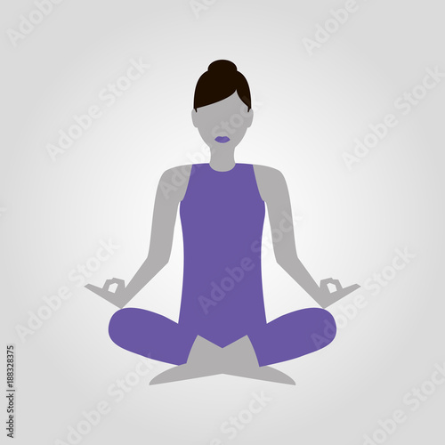 Chin jnana mudra isolated flat vector icon yoga pose
