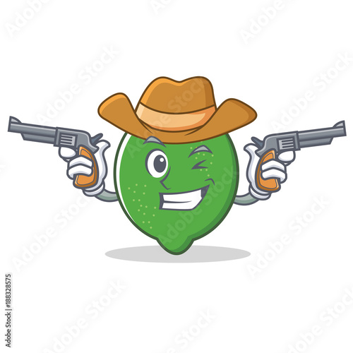 Cowboy lime character cartoon style