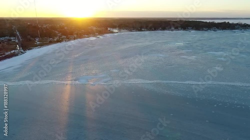 Aerial View of the Frozen Choptank River Cambridge Maryland photo