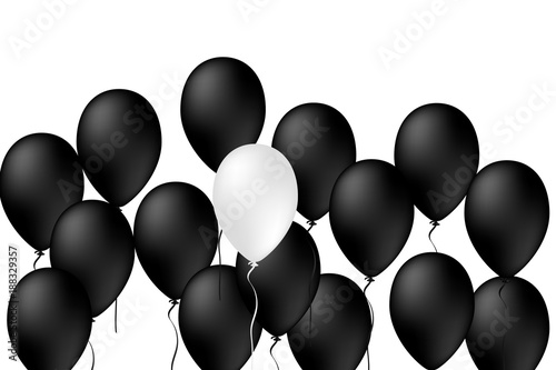 Balloons celebrating black and white, Ballons concept, Vector, Illustration