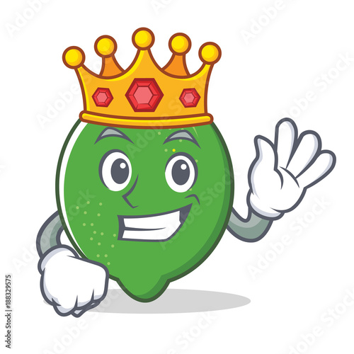 King lime mascot cartoon style