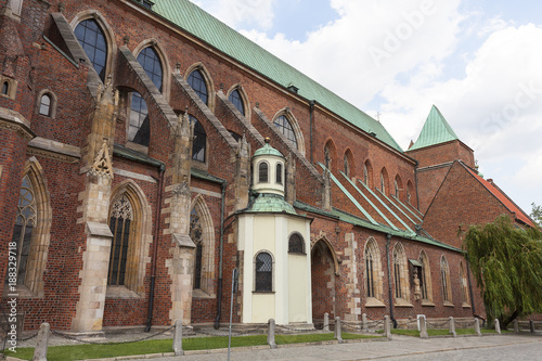 Wroclaw Cathedral (Cathedral of St. John the Baptist), gothic style church on Ostrow Tumski Island, Wroclaw, Poland. © mychadre77