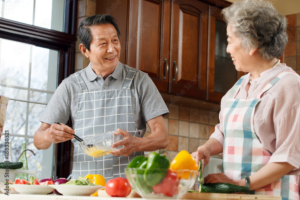 The old couple are in the kitchen The old couple are in the kitchen