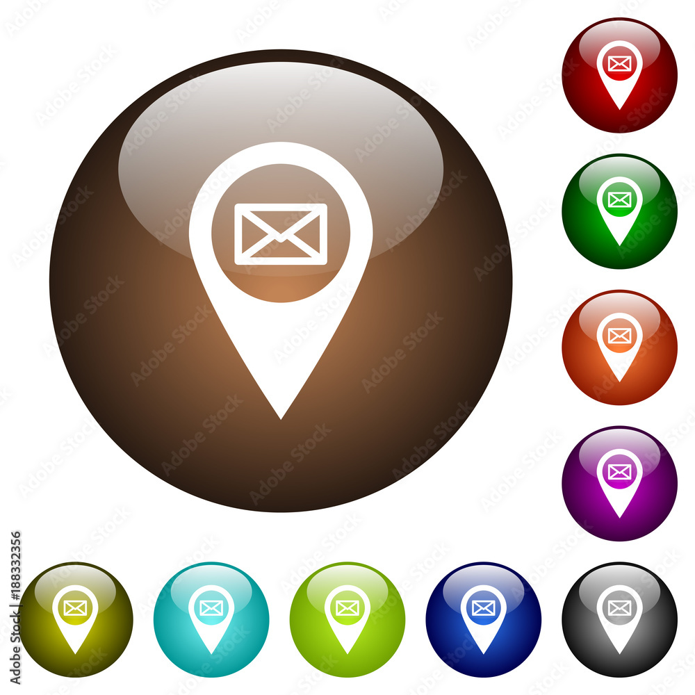 Address of GPS map location color glass buttons Address of GPS map location color glass buttons