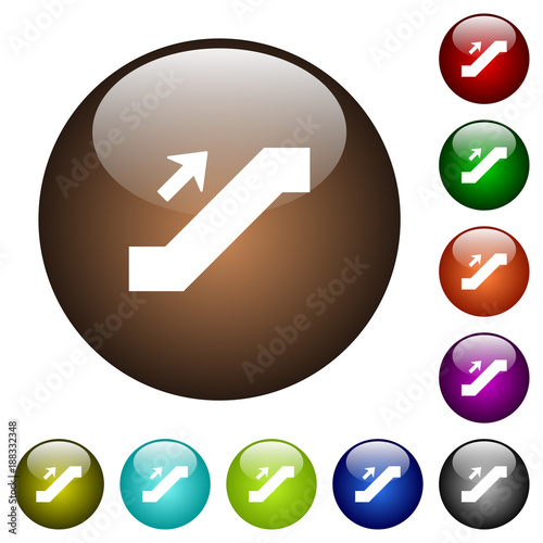Escalator up sign color glass buttons