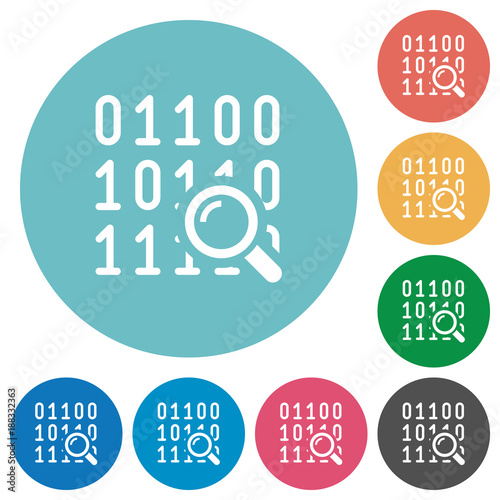 Code analysis flat round icons
