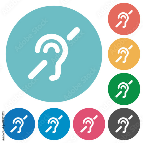 Hearing impaired flat round icons