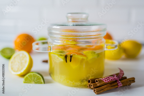 Warming and healthy ginger and citrus drink.
