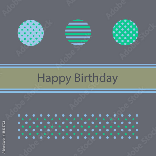 Happy birthday card. Minimaliste design