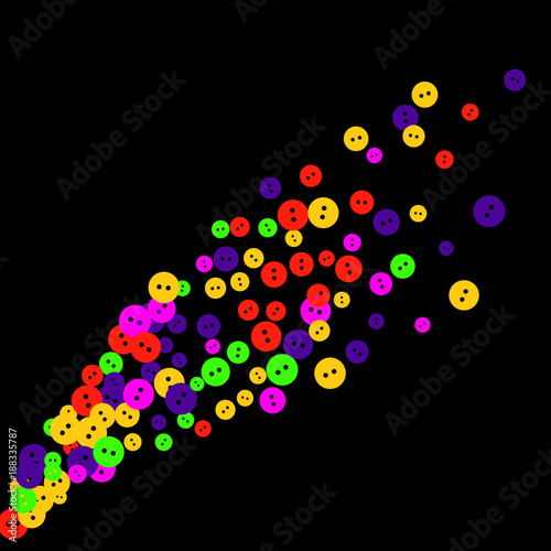 Vector Confetti Background Pattern. Element of design. Colored buttons on a black background