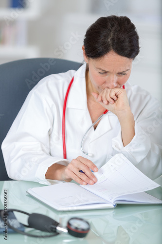 doctor working at desk