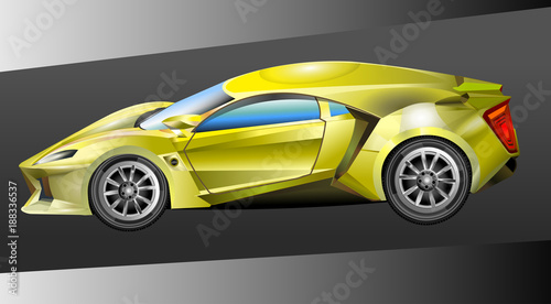 Vector illustration of a yellow sports car
