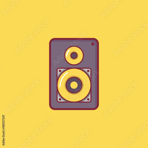 sound music icon flat illustration full vector