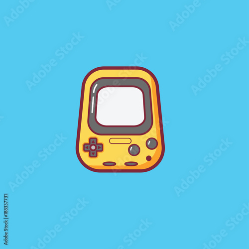 game controller icon flat illustration full vector