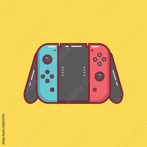 game controller icon flat illustration full vector