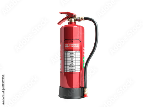 Obraz na płótnie Fire extinguisher inspection record 3d render on white background w salonie