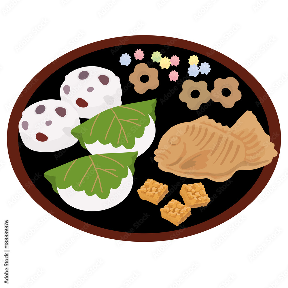 和菓子 イラスト Stock ベクター Adobe Stock