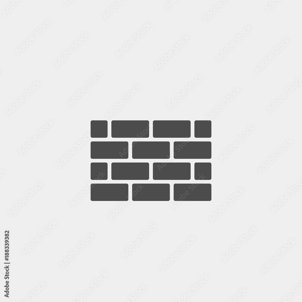 Brick wall flat vector icon