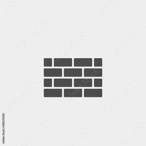 Brick wall flat vector icon
