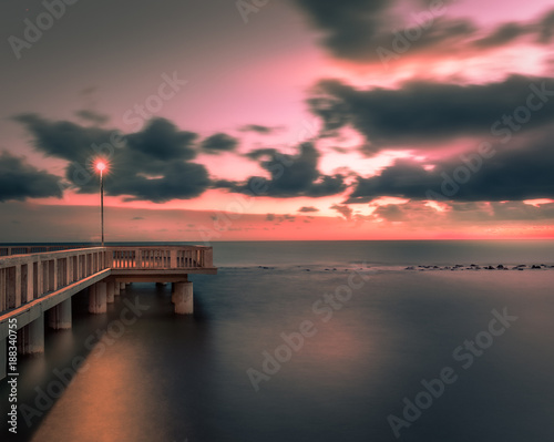 Wallpaper Mural sea walkway sunset Torontodigital.ca