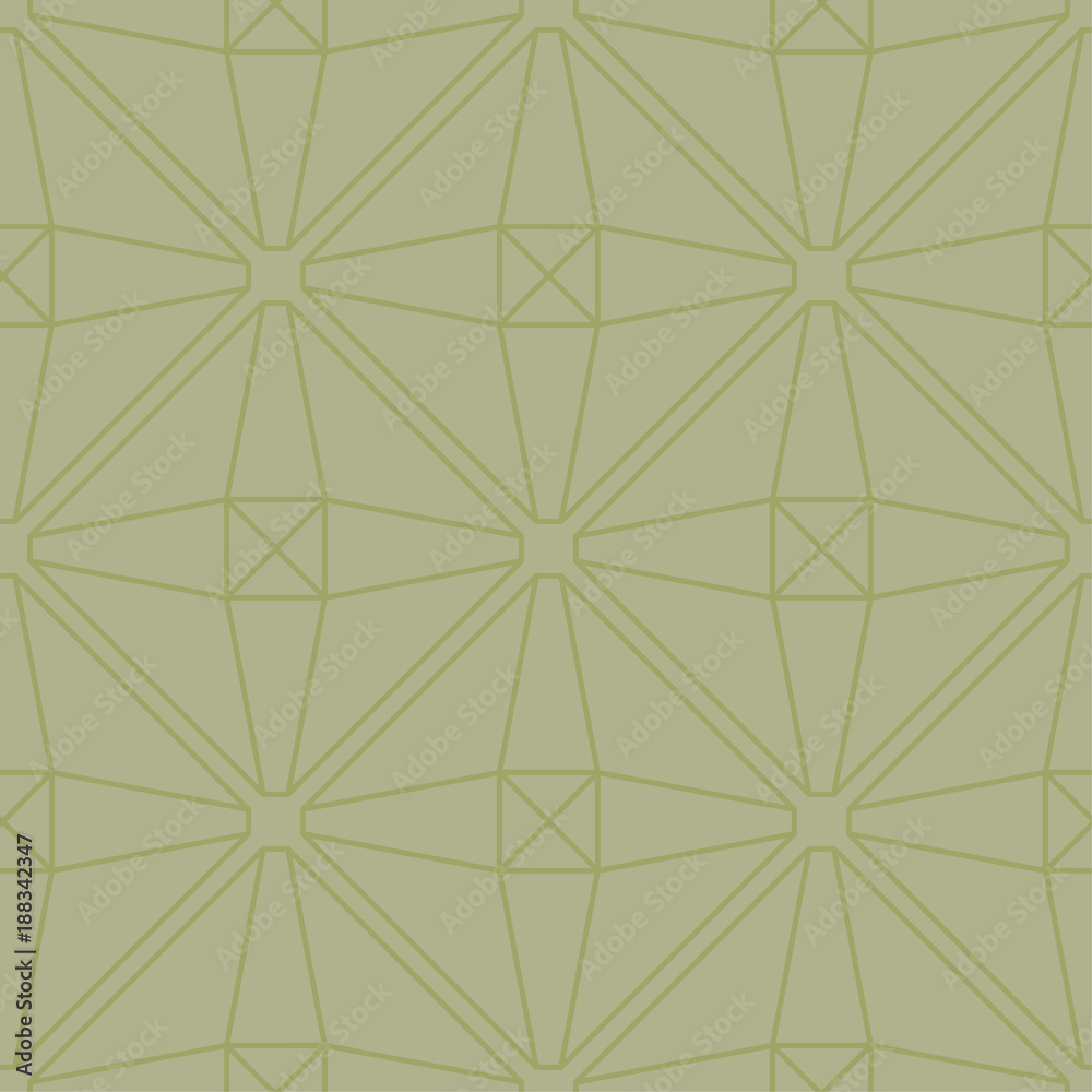 Olive green geometric print. Seamless pattern