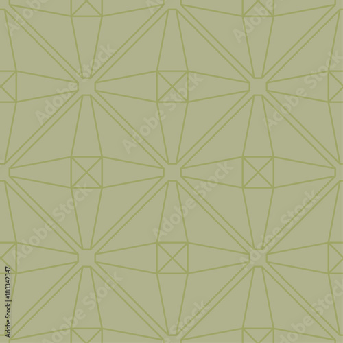 Olive green geometric print. Seamless pattern