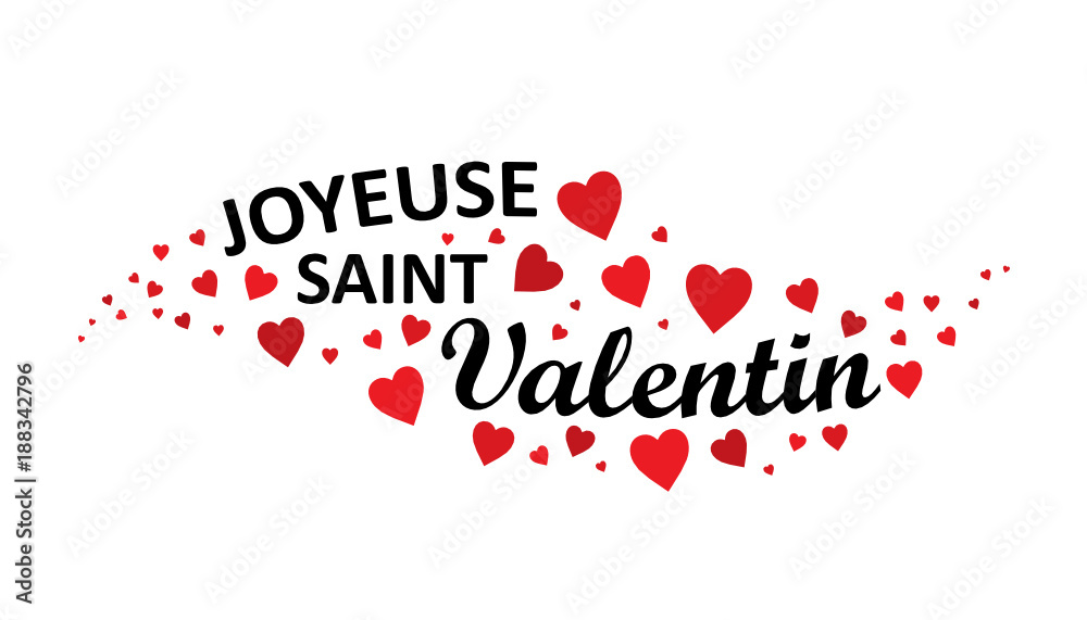 Bannière JOYEUSE SAINT VALENTIN avec cœurs rouges Bannière JOYEUSE SAINT VALENTIN avec cœurs rouges