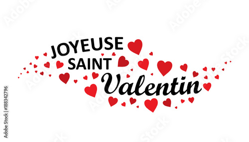 Bannière JOYEUSE SAINT VALENTIN avec cœurs rouges