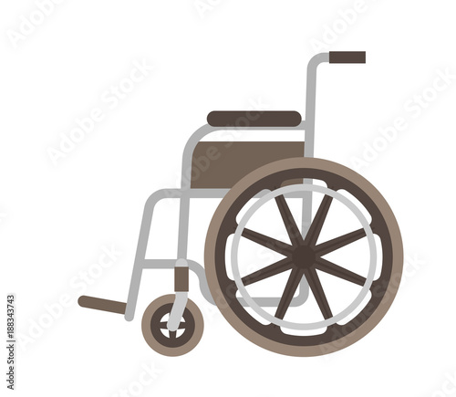 Wheelchair flat vector illustration.