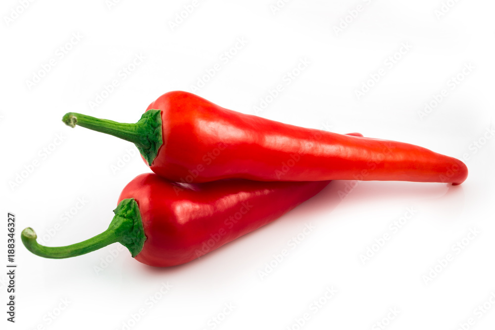 Red hot chili pepper isolated on white background cutout