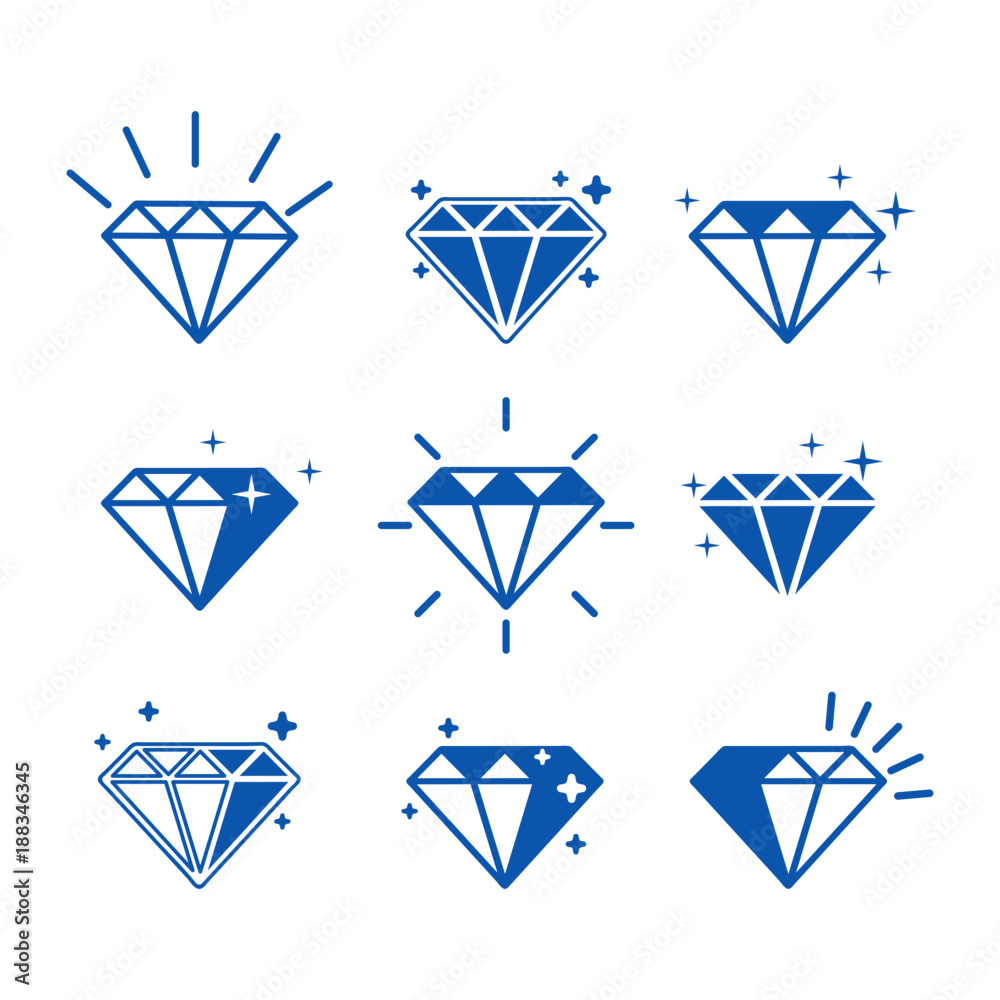Blue Diamond in flat design