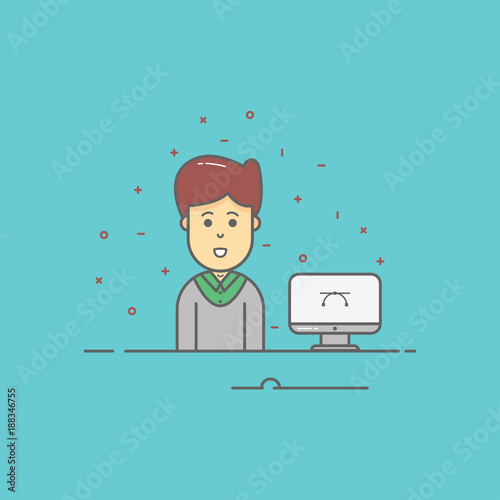 designer avatar icon flat illustration full vector