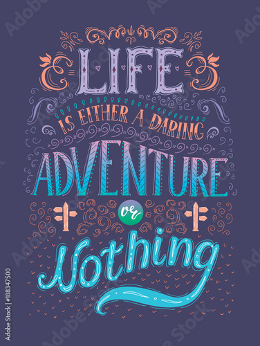 Travel. Vector hand drawn illustration for t-shirt print or poster with hand-lettering quote.