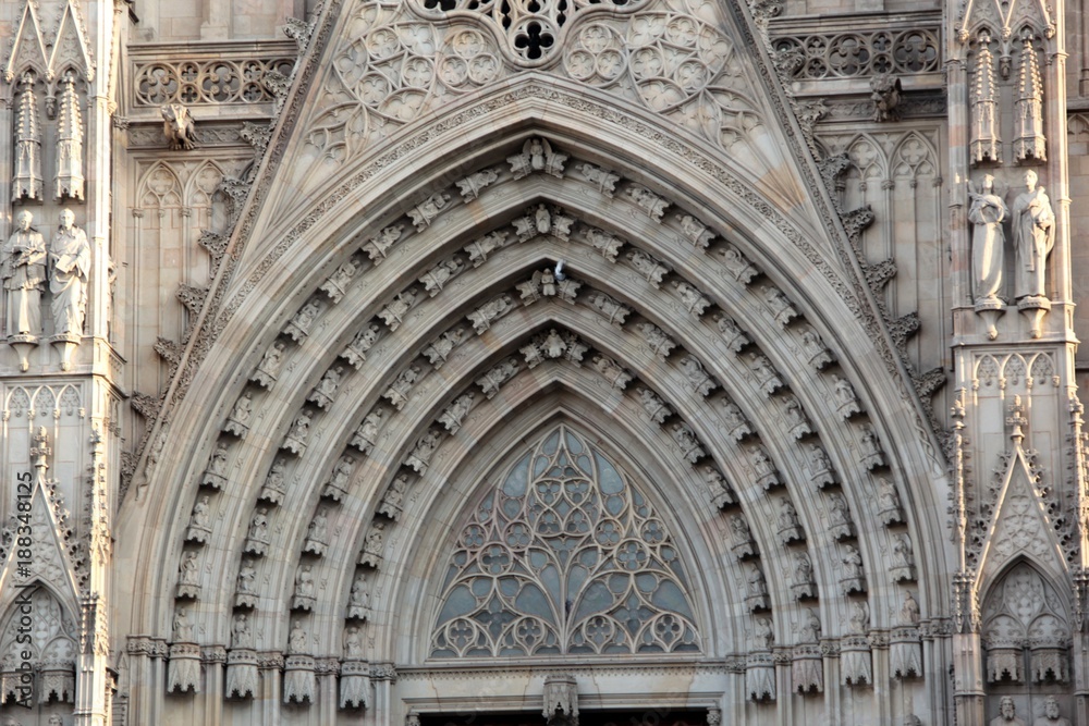 Fototapeta premium Cathédrale Sainte Croix Eulalie, Barcelone, Espagne