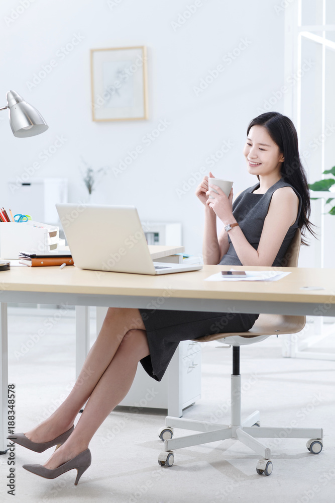 A relaxed young business woman