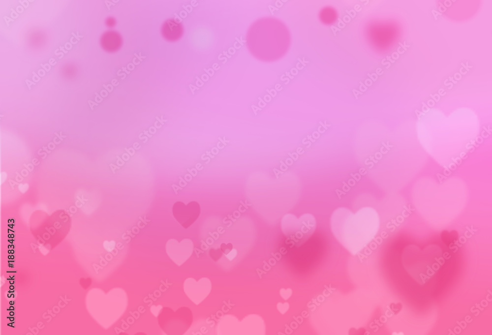 Valentine Hearts Abstract Pink Background. Valentines Day. Colored abstract background heart bokeh
