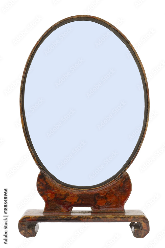 Oval handmade old wooden frame for my grandmother's mirror Oval handmade old wooden frame for my grandmother's mirror