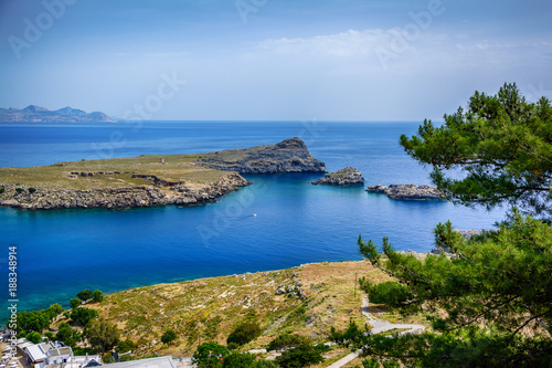 Picturesquare view from the Acropolis, Lindos, Greece © Kateryna
