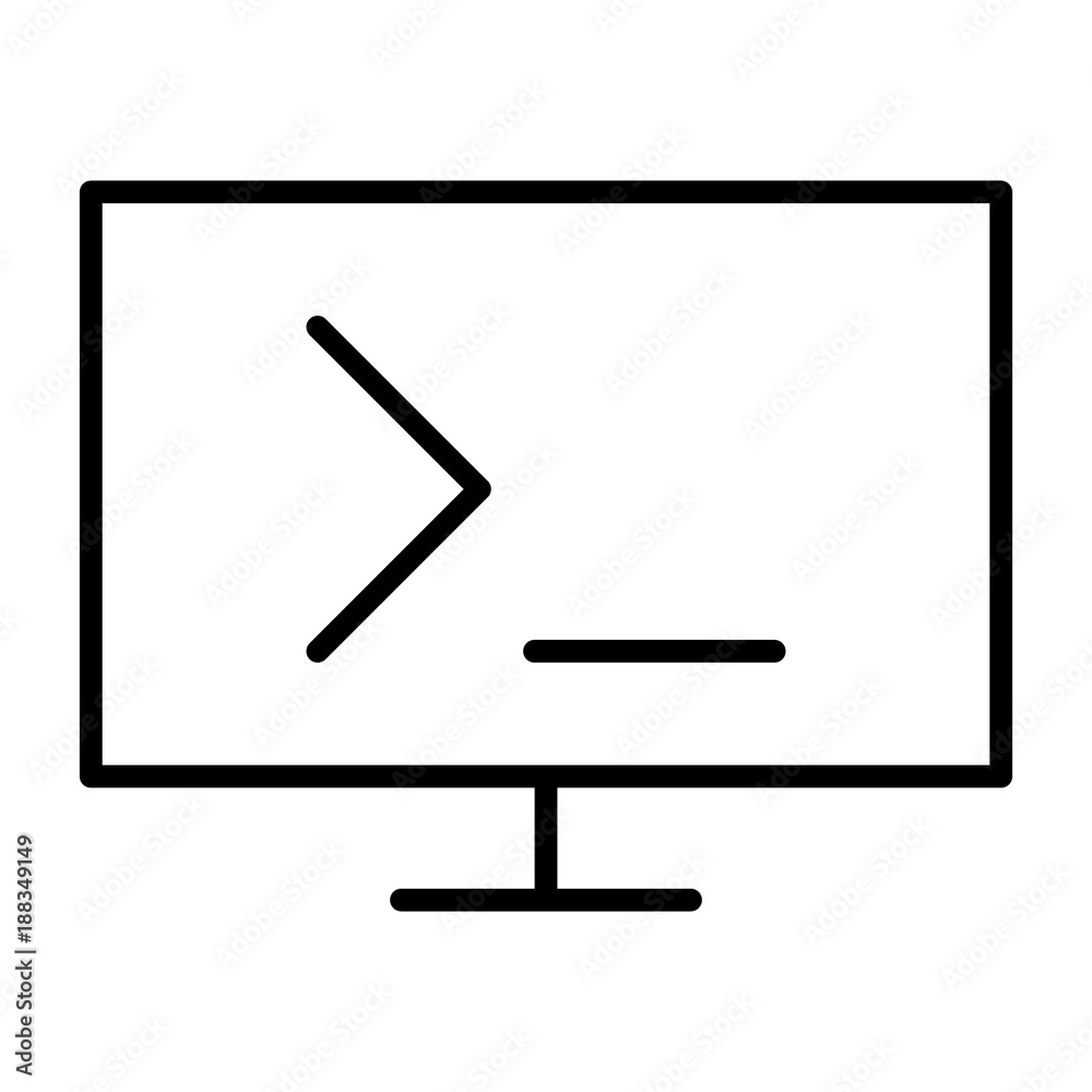 Monitor Command Line Icon. Vector Simple Minimal 96x96 Pictogram Monitor Command Line Icon. Vector Simple Minimal 96x96 Pictogram