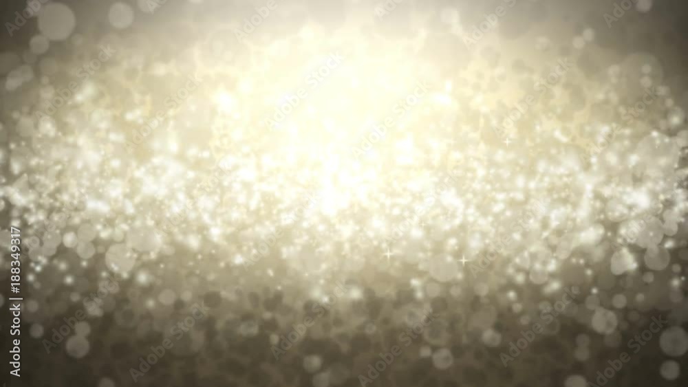 Looped animated background of sparkling glitter texture in gold color. Glamorous glowing sequins in metallic beige gradient