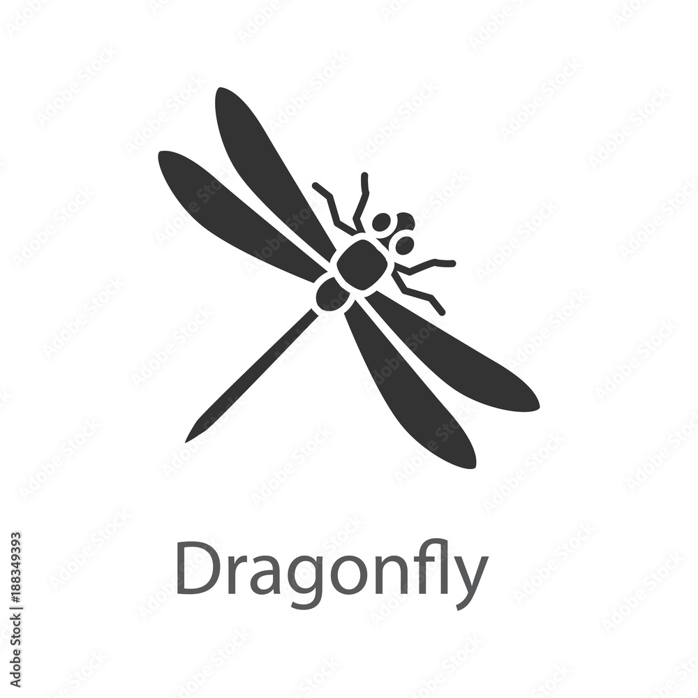 Dragonfly glyph icon Dragonfly glyph icon
