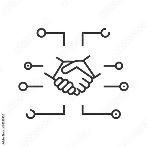 Digital business linear icon