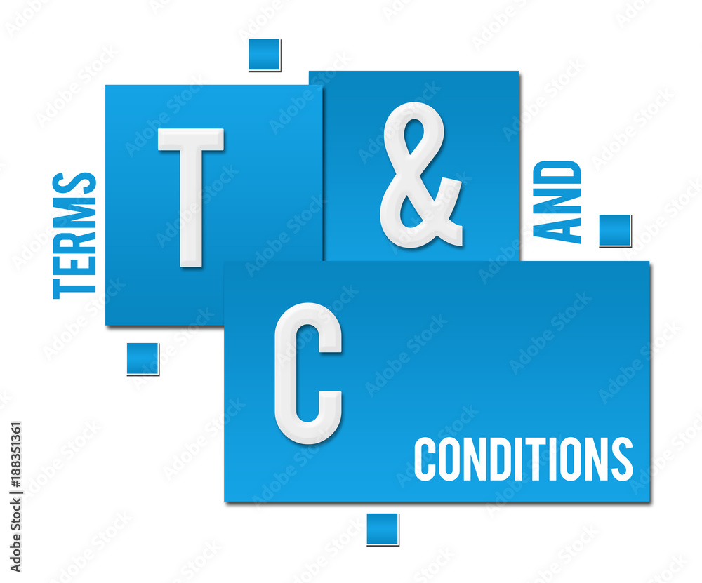 T And C - Terms And Conditions Blue Squares Text T And C - Terms And Conditions Blue Squares Text