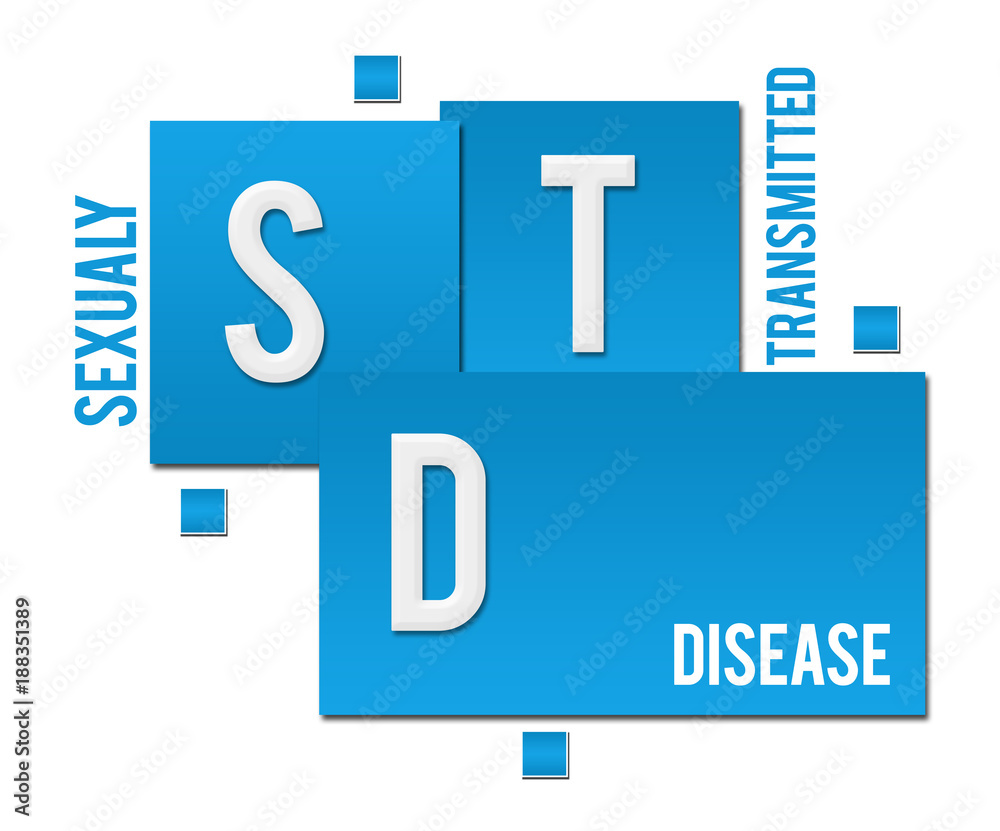 STD - Sexually Transmitted Disease Blue Squares Text STD - Sexually Transmitted Disease Blue Squares Text