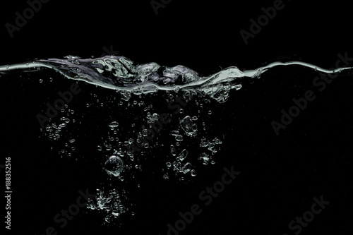 Water black background