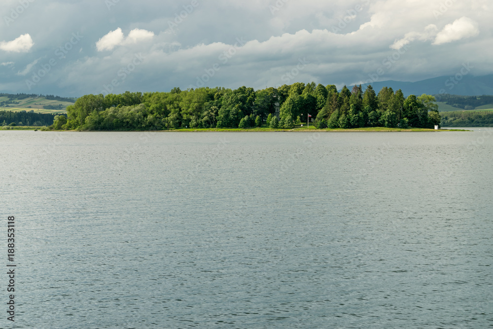 Orava reservoir with Slanicky island