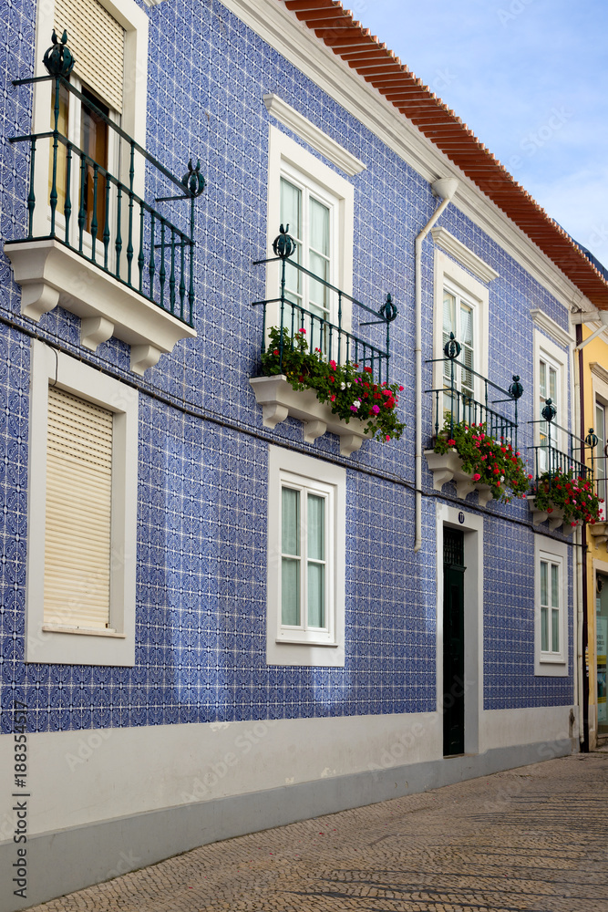 beautiful buldings of city Aveiro, Portugal